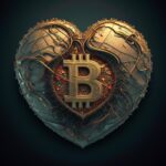 Bitcoin in einem Herz